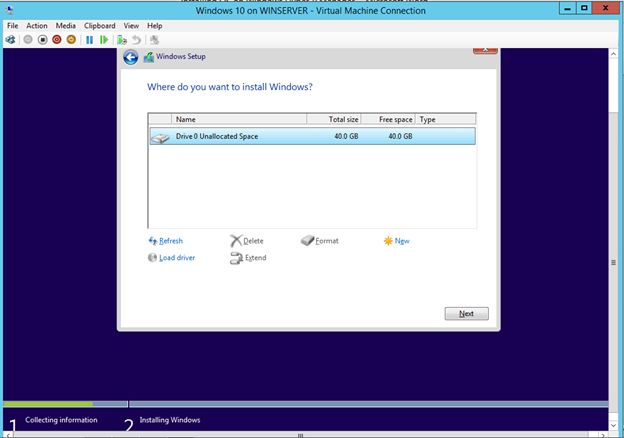 Select the Partition